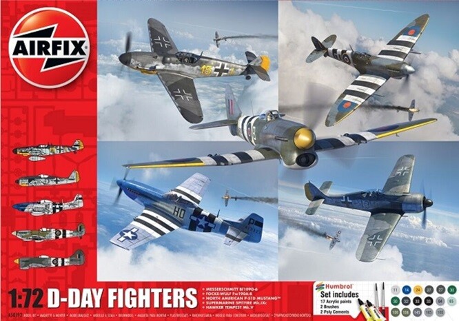 Airfix 1:72 D-Day Fighters Gift Set A50192 WWII Model Kit New