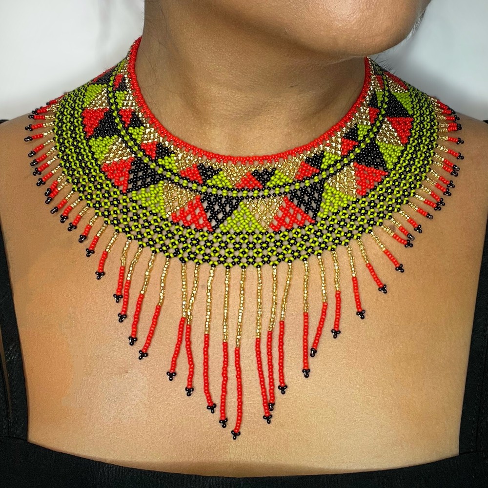 Bead Necklace | Handmade in Mexico | Aztec Necklace | Beaded Choker | Ethnic 42