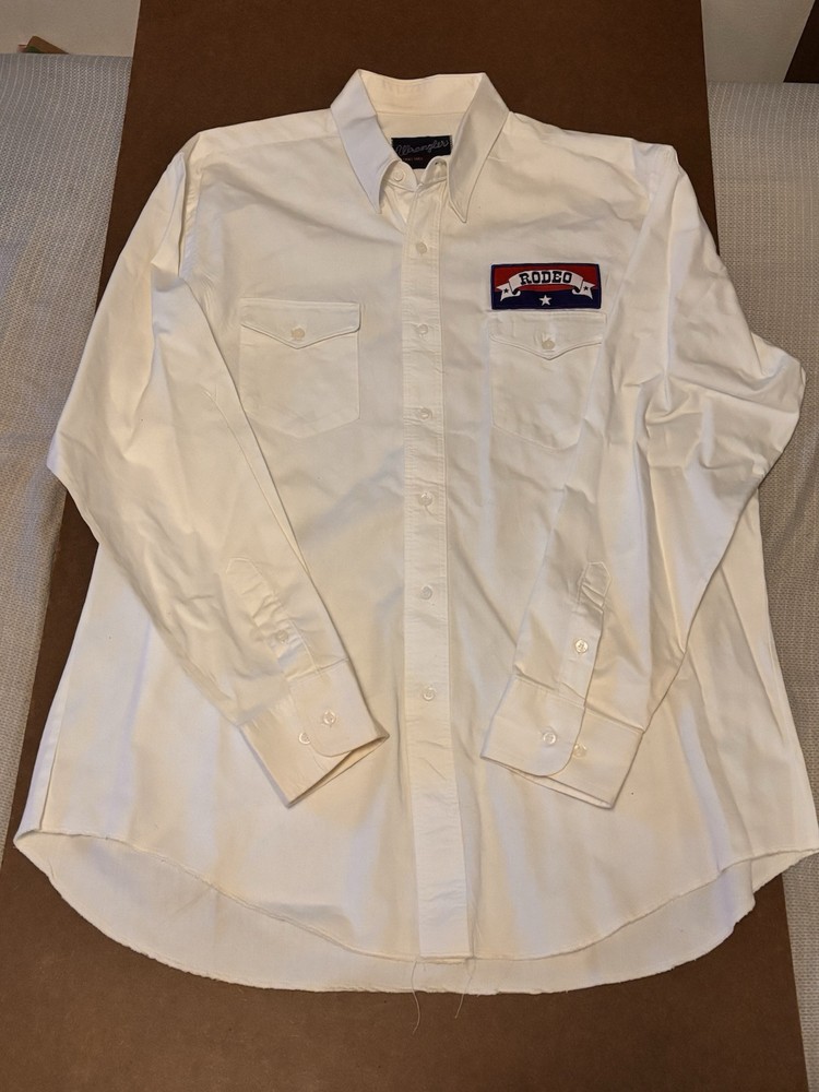 Vintage 80s/90s Wrangler Rodeo Western Shirt XL-XXL Size 17.5-35