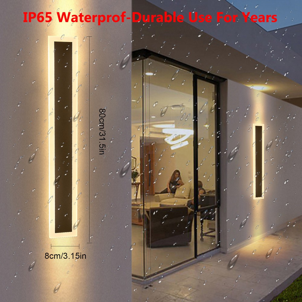 80cm Waterproof LED Wall Light Modern Outdoor Strip Lamp Exterior Lighting