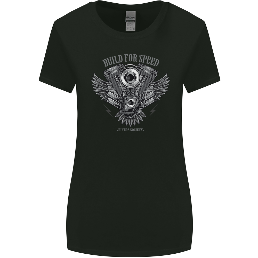 Built for Speed Biker Motorcycles Motorbike Womens Wider Cut T-Shirt