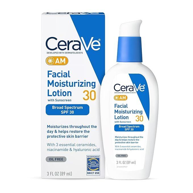 CeraVe AM Facial Moisturizing Lotion with Sunscreen SPF 30 (3 Fl Oz)