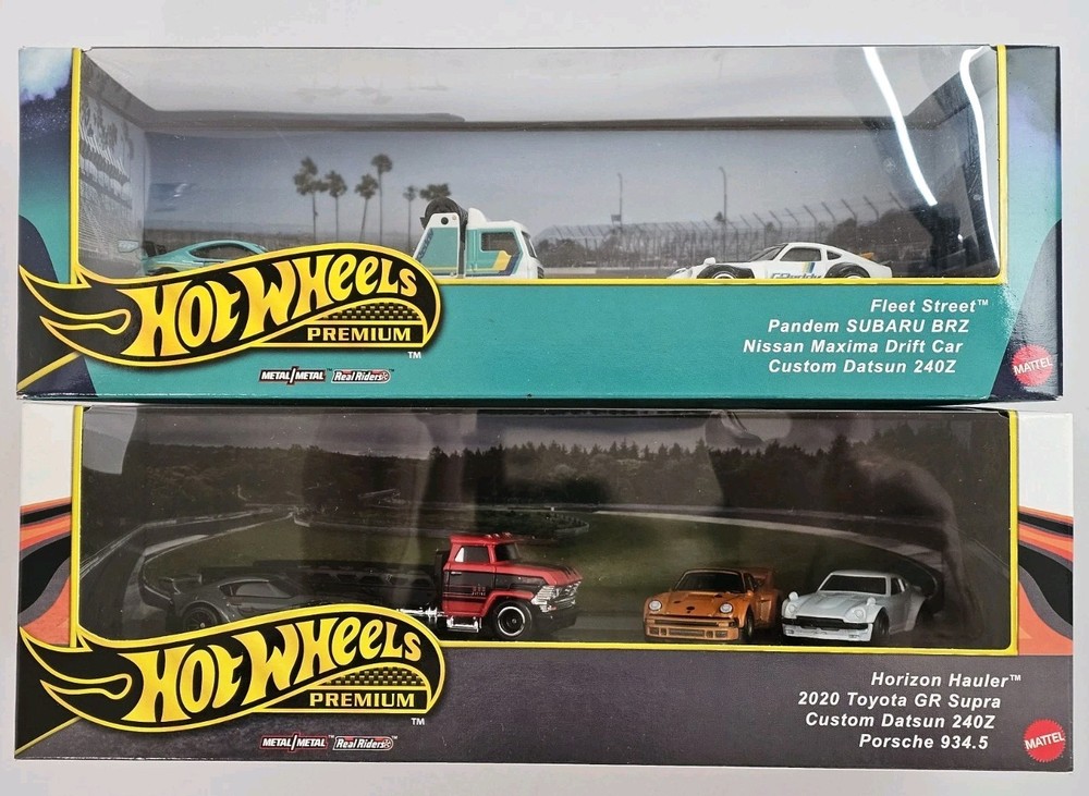 Hot Wheels  Premium Lot Of 2 Diorama   Datsun Nissan Subaru Toyota Porsche & +