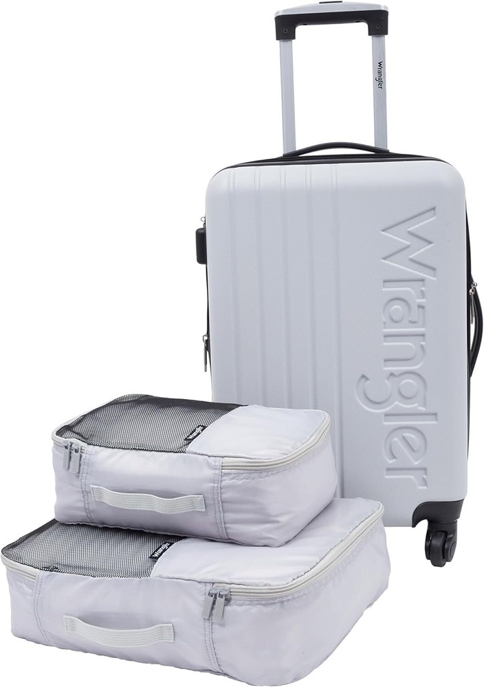Grey Wrangler 20-Inch Carry-On Luggage Set for Travel