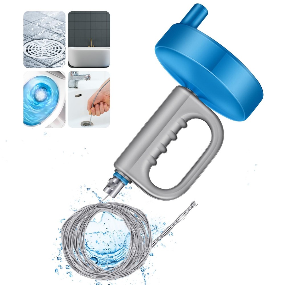 50 ft Manual Drain Auger Plumbing Snake for Sink Clogs - Flexible Remover Tool