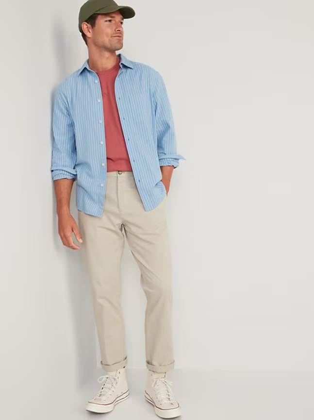 Old Navy Men’s Tan Beige Chino Pants Built-In Flex Straight Fit 54x30