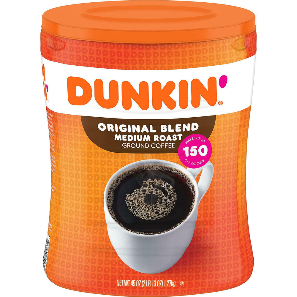 Dunkin Donuts Medium Roast Original Blend Ground Coffee 45 Oz