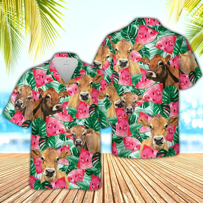 Watermelon 3D Hawaiian Shir 3D Aloha Shirt Gift for Men Women Vacation Gift