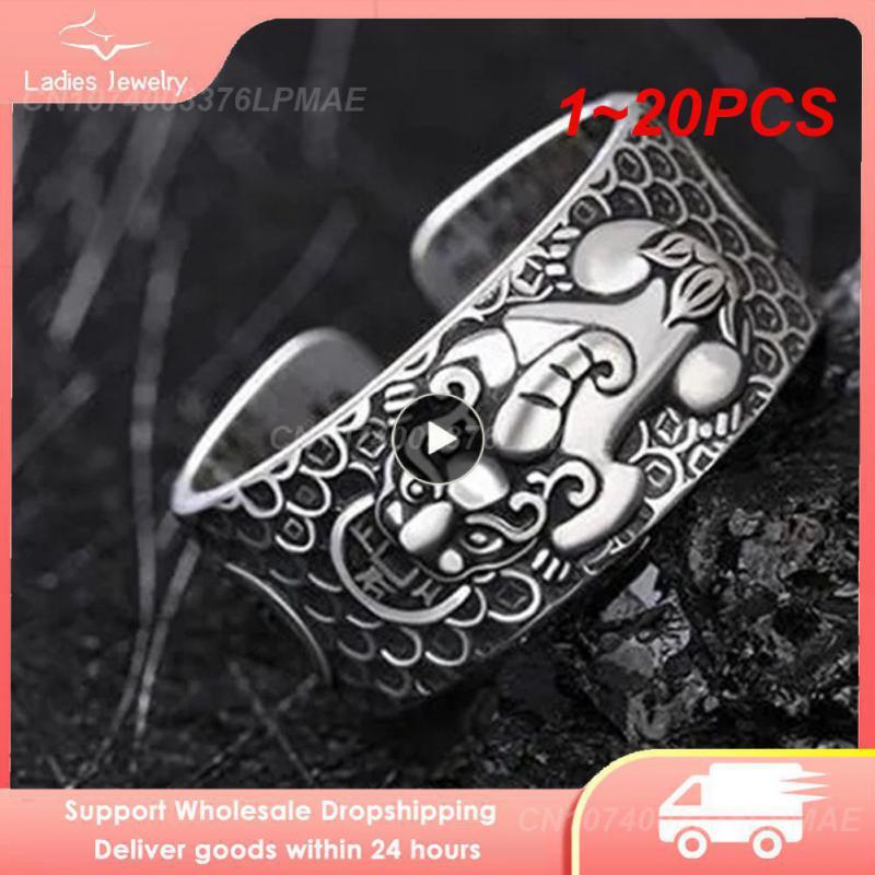 1~20PCS Feng Shui Pixiu Mani Mantra Protection Wealth Ring Charms Ring Amulet We