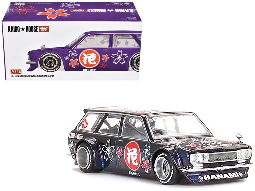 Presale- Kaido House x Mini GT 1:64 Datsun  510 Wagon Hanami V3 Magic Purple-image