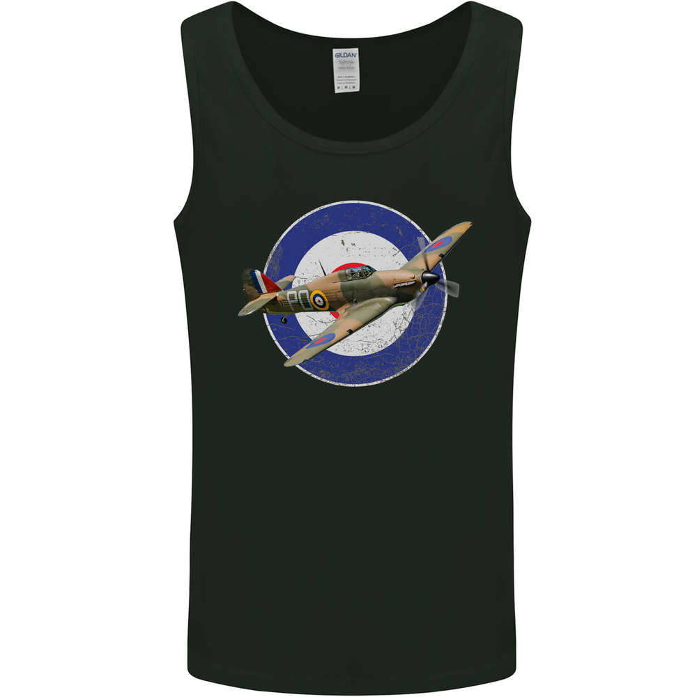 Hawker Hurricane With RAF Ensign Mens Vest Tank Top