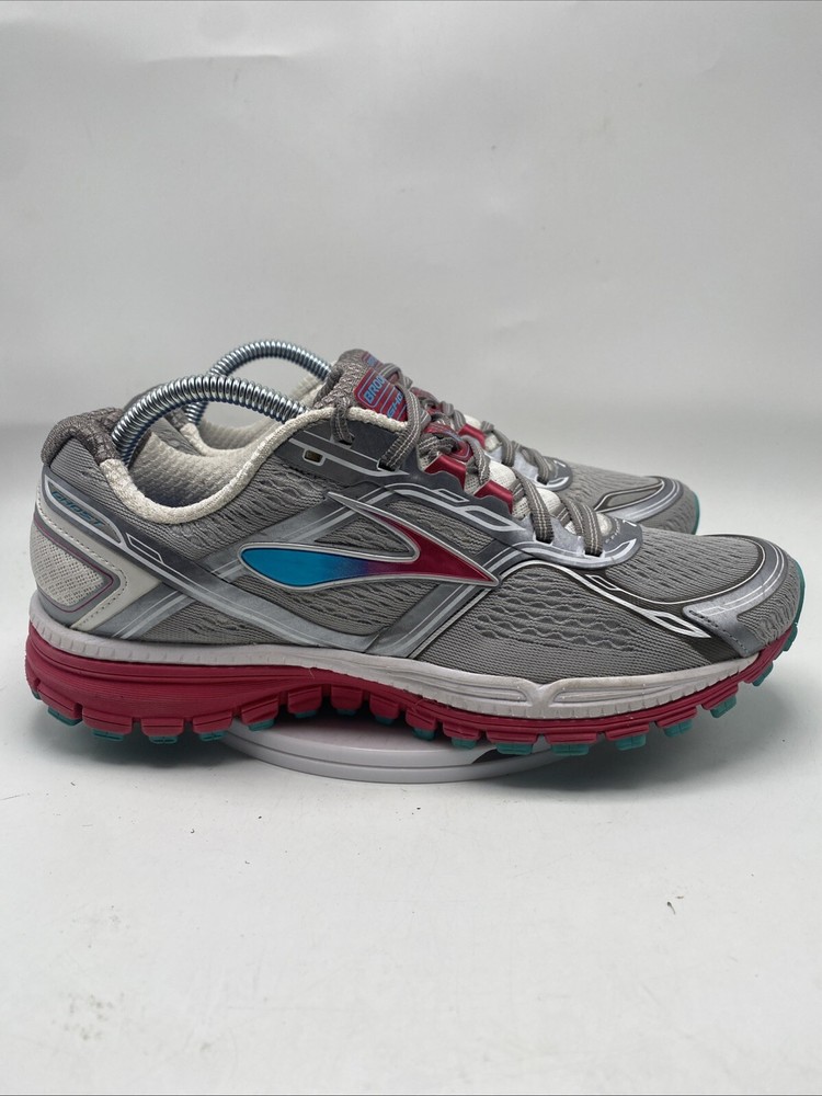 Brooks Ghost 8 Shoes Women Size 9.5 Gray Red Athletic Running Sneakers 3748
