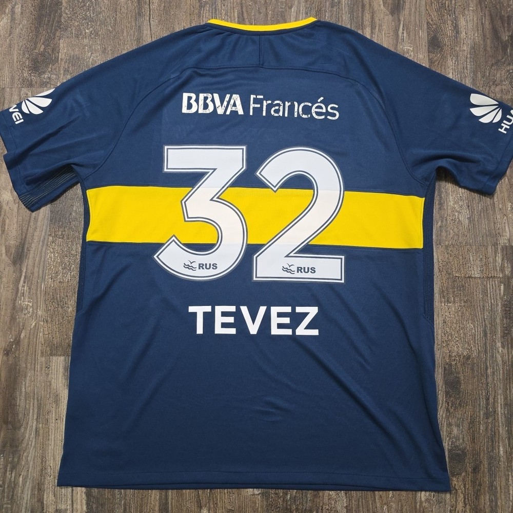 2018 Nike Boca Juniors Home Soccer Jersey Carlos Tevez Men XL Argentina