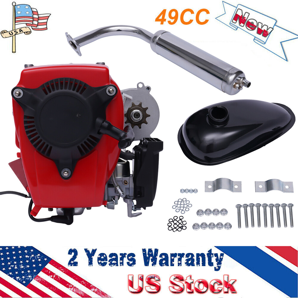 Bicycle Motorized 49CC 4-Stroke Gas Petrol Bike Engine Motor Kit Chain Scooter