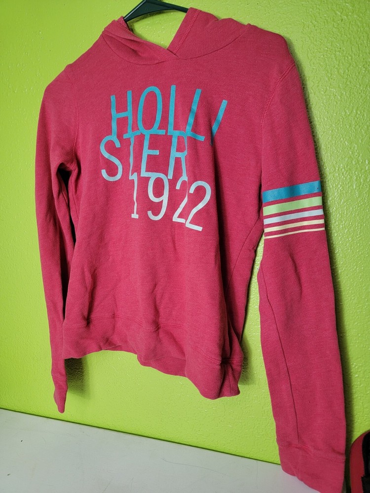 Hollister 1922 Spellout Womens Hoodie Sweatshirt Pink Size Xs Y2K Extra Small