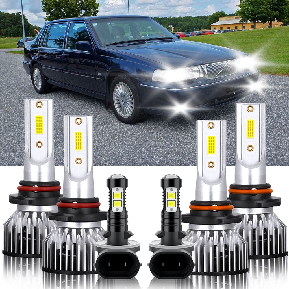 6PCS LED Headlight + Fog Light Bulbs kit Combo 6000K For Volvo 960 1995-1996