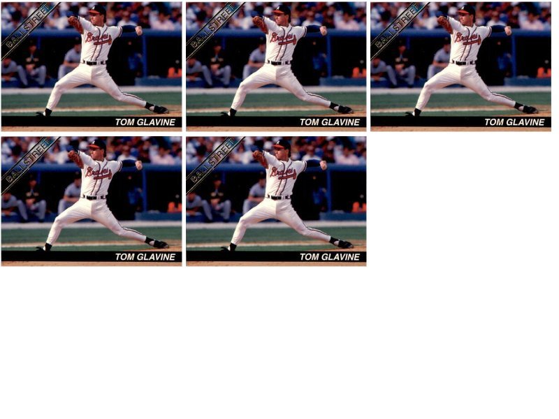 (5) 1992 Ballstreet Tom Glavine Atlanta Braves Card Lot