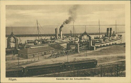 Ansichtskarte Rügen Sassnitz mit dem Schwedenfähren (Nr.9375)