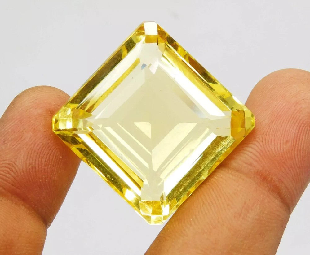 73.35  Ct Square  Cut Beautiful Yellow Topaz Loose Gemstone