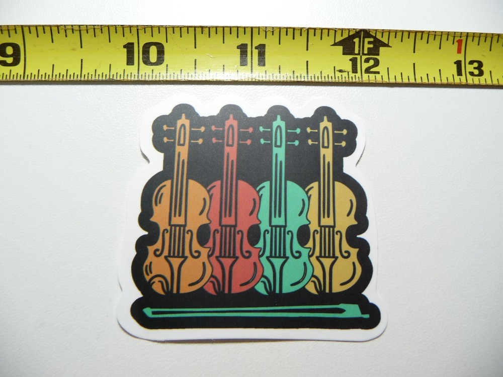 VIOLINS STANDING TOGETHER FIDDLE MUSIC DECAL STICKER BAND CONCERT HALL MUSICAL