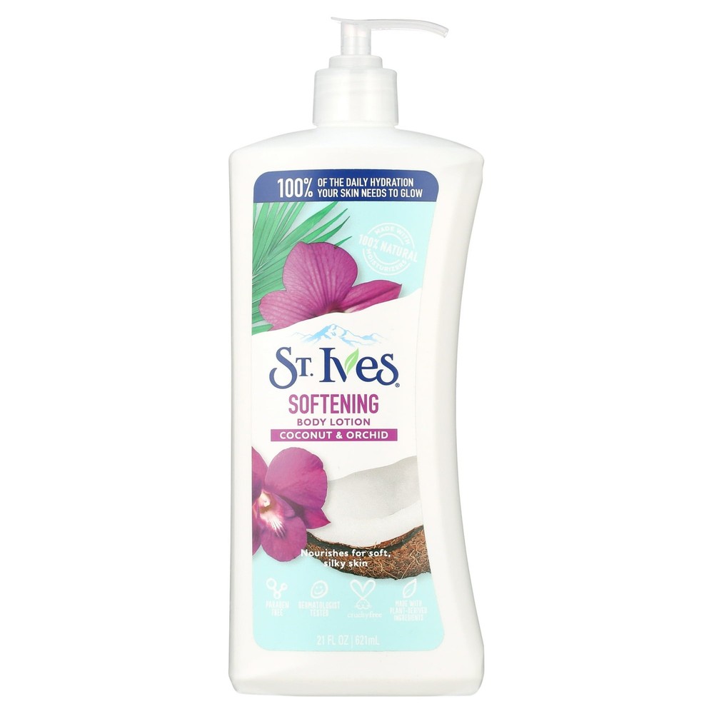 St. Ives Body Lotion Soft-Silky Coconut Milk and Orchid Extract 21oz (3 Pack)