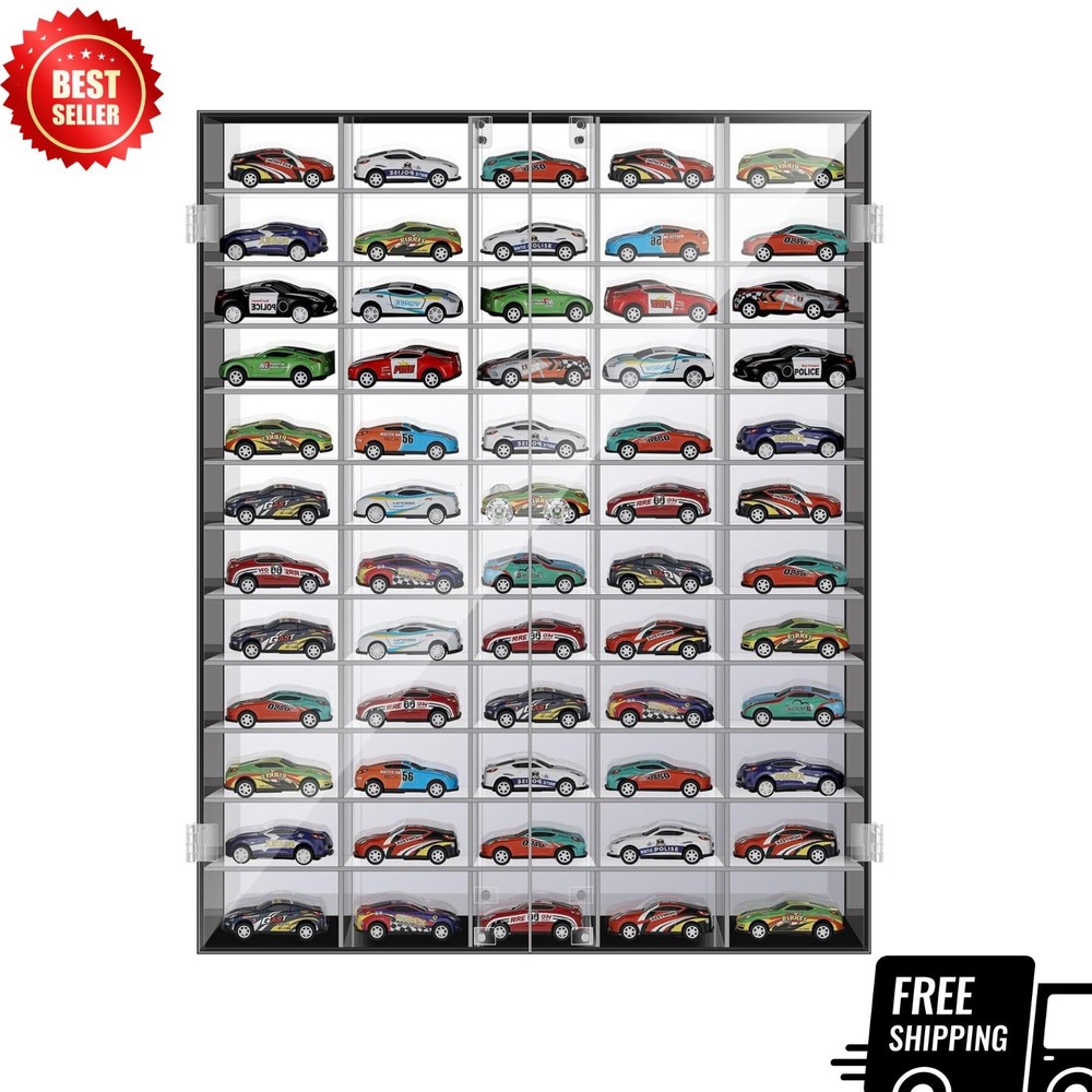 1/64 Diecast Display Case Car Wall Rack Clear Storage Cabinet