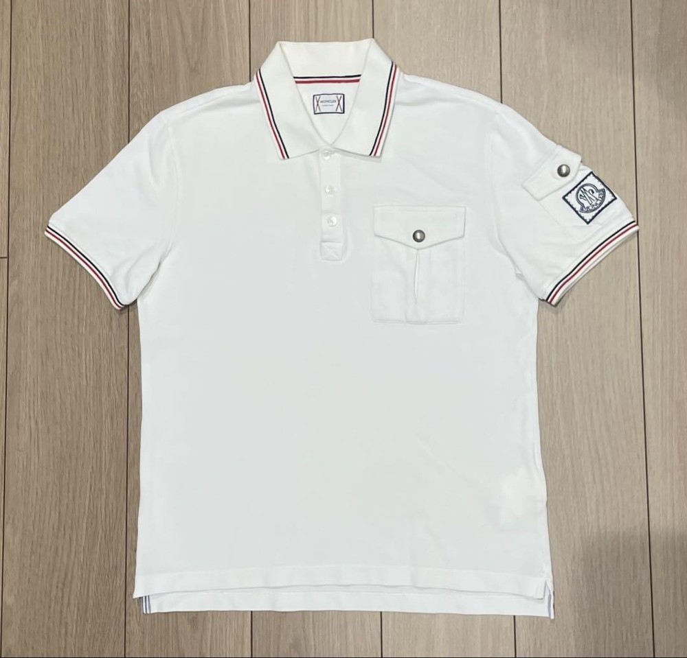 Extreme Moncler Gum Blue Polo Shirt White