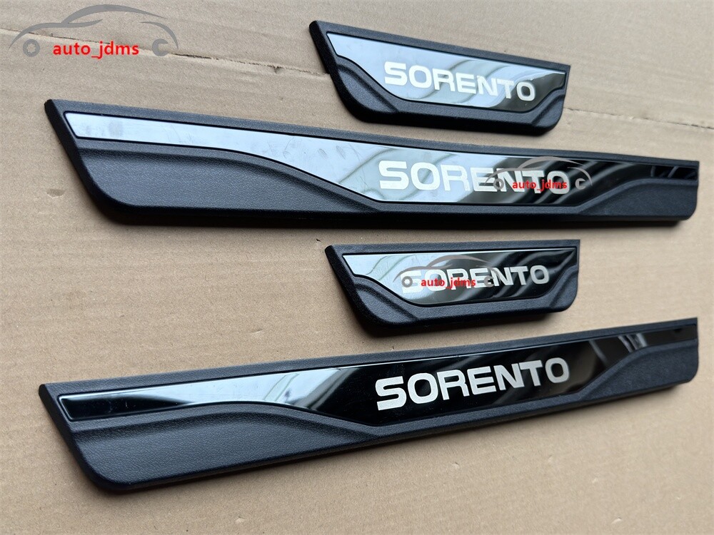 For Kia Sorento Accessories Black Door Sill Protector Trim Strip Scuff Plate X4