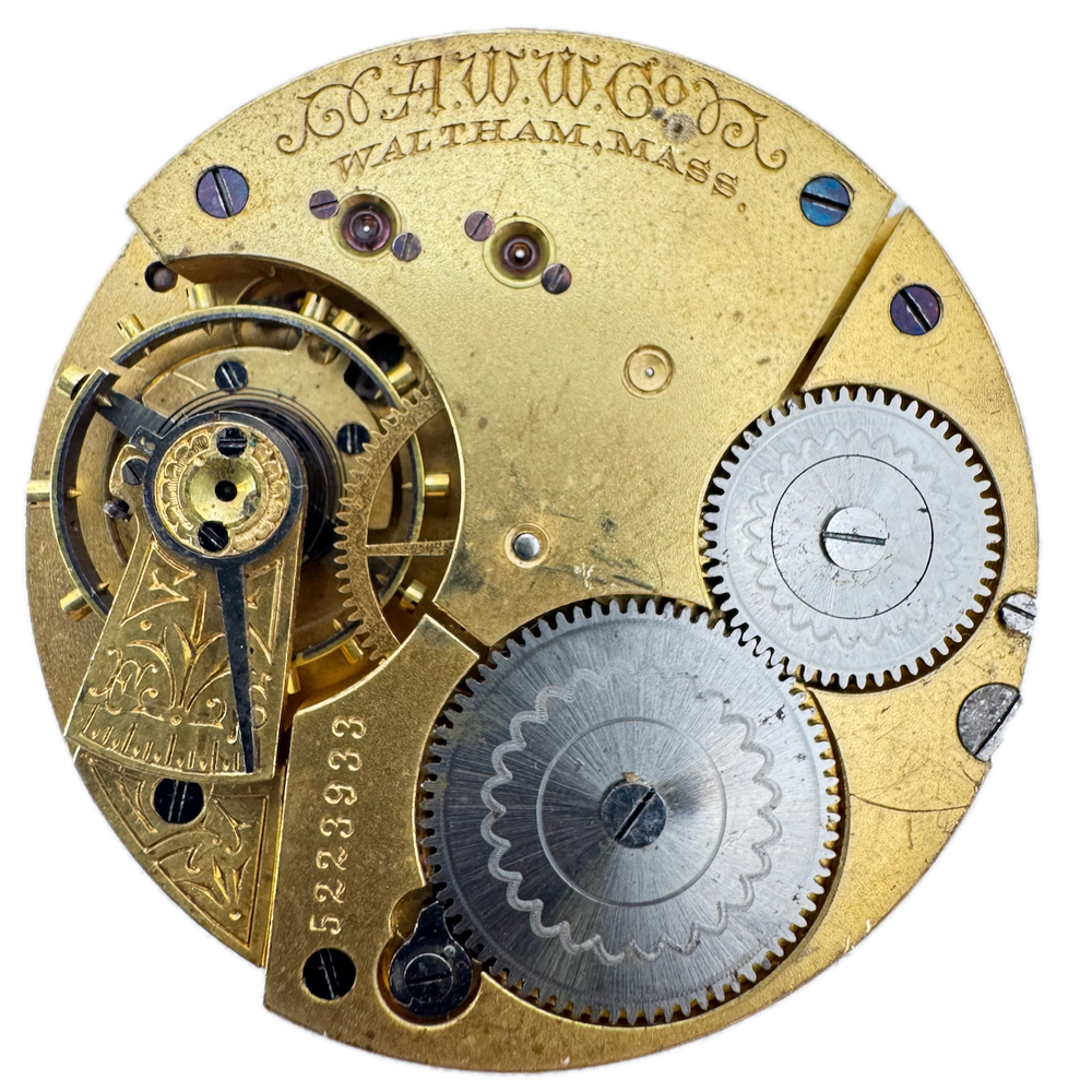 Antique 18s 1892 Waltham O'Hara Multicolor Hunter Pocket Watch Movement 22 USA
