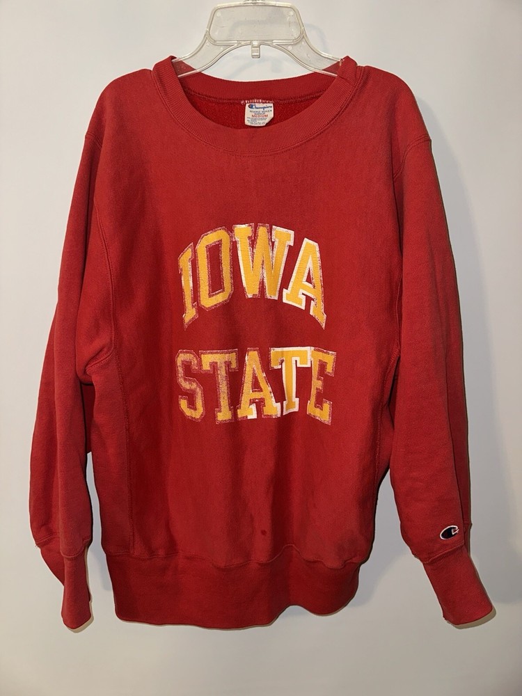 Vintage 80s Champion Reverse Weave Iowa State University Spellout Crewneck Med