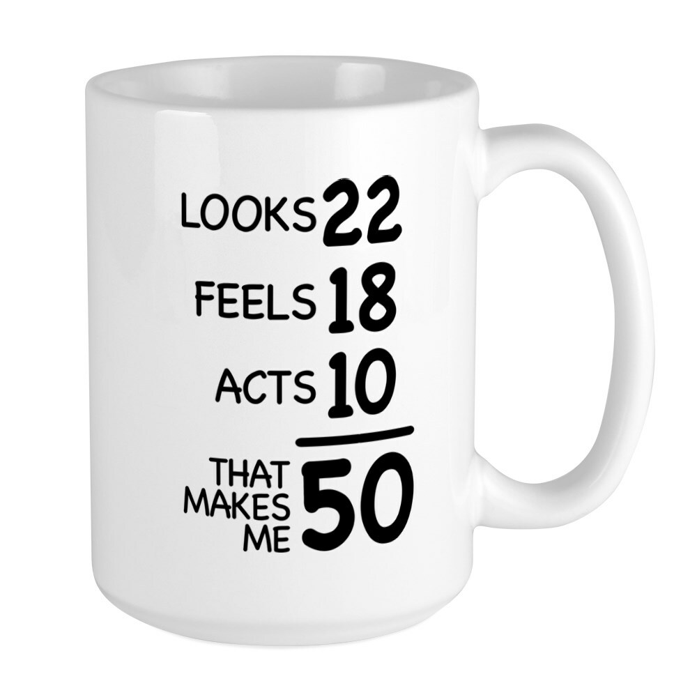 CafePress That Makes Me 50 Coffee Mug, Large 15 oz. White Coffee Cup (79925119)
