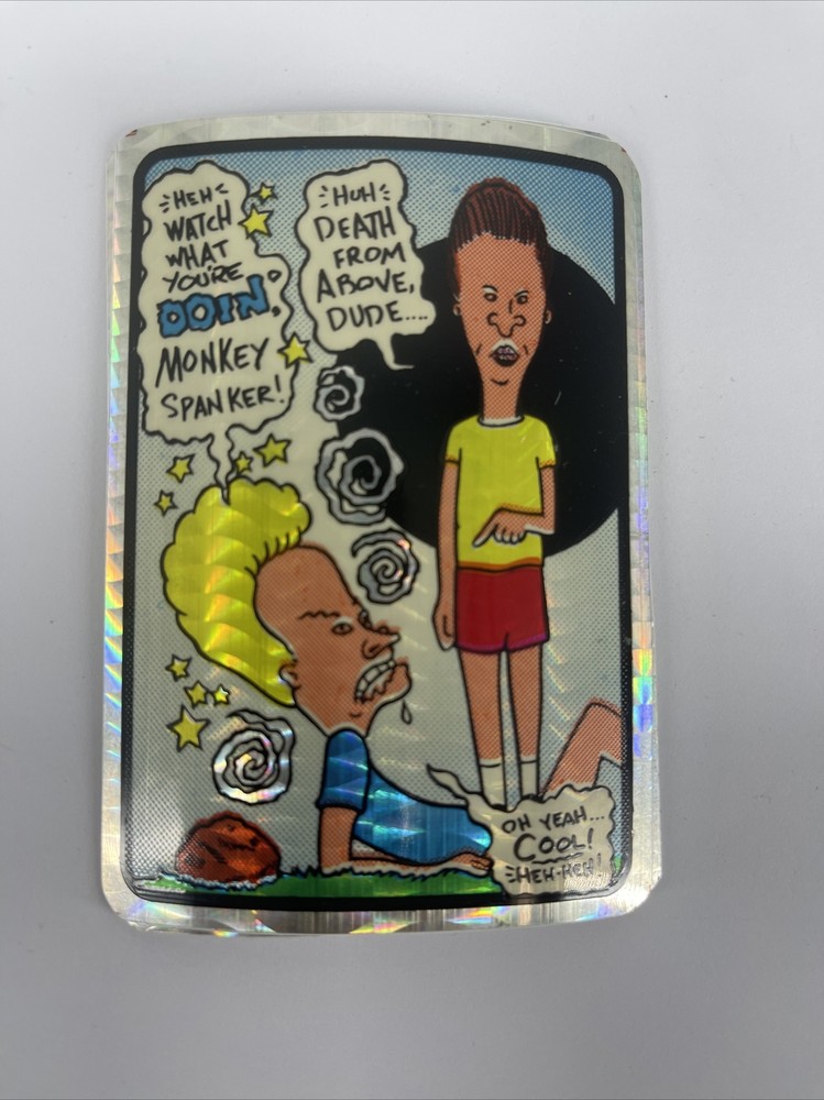 RARE Vintage Beavis and Butthead Monkey Spanker Prism Vending Machine Sticker