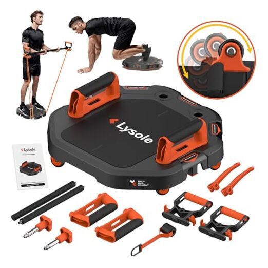 Push Up Board,Home Gym System with Resistance Bands,Ab Roller Board with 4