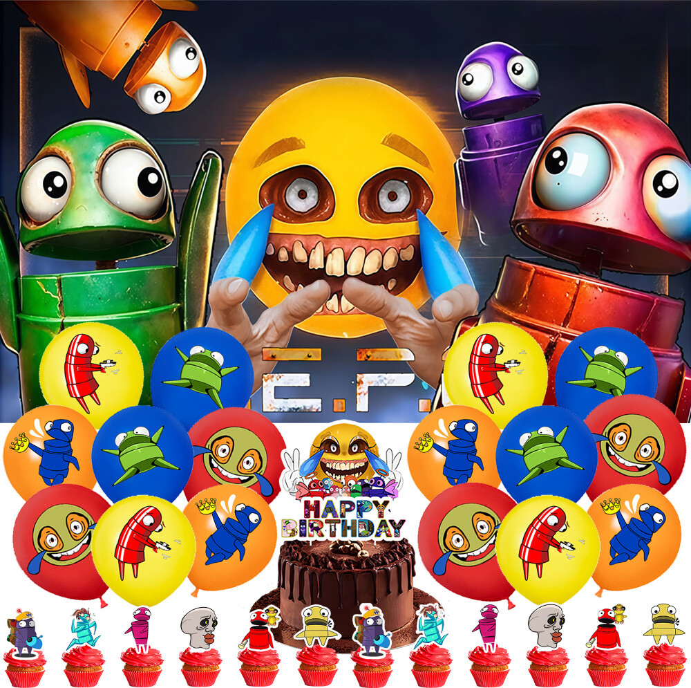 R.E.P.O Party Supplies Set Balloons Cake Toppers Banner Birthday Decor