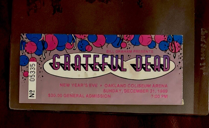 Grateful Dead 1989-1990 New Years Eve Ticket GDTS Vintage Concert Collectible-image