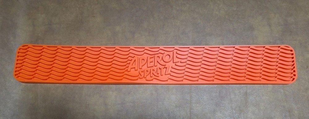 APEROL SPRITZ ORANGE BAR RAIL RUNNER SPILL COASTER MAT BRAND NEW 23x 3 1/4 Inch
