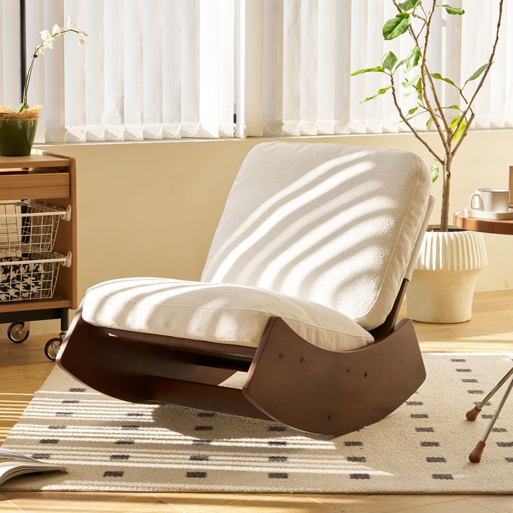 Modern Glider Rocking Chair Living Room Nursery Bedroom Comfy Upholstery Chair