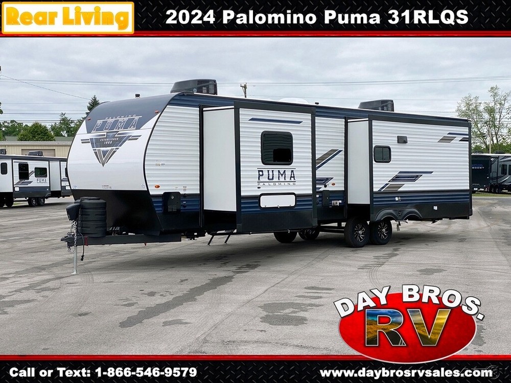 24 Palomino Puma 31RLQS Travel Trailer Towable RV Camper Rear Living Recliners