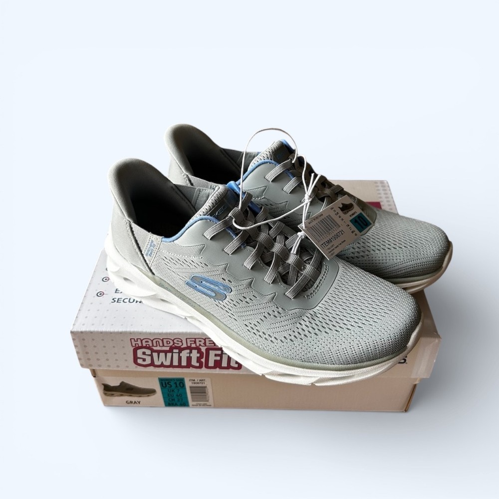 Skechers Women's Glide Step Sneaker Hands Free Swift Fit Gray Size 10