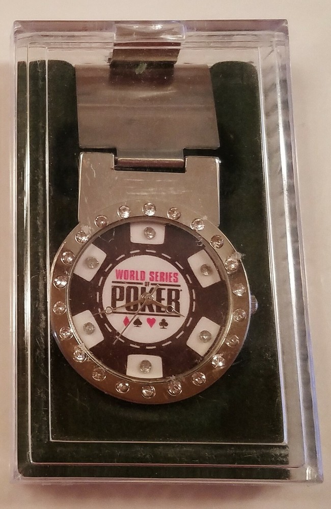 WORLD SERIES OF POKER SOUVENIR WATCH FACE MONEY CLIP  New Battery **RARE**