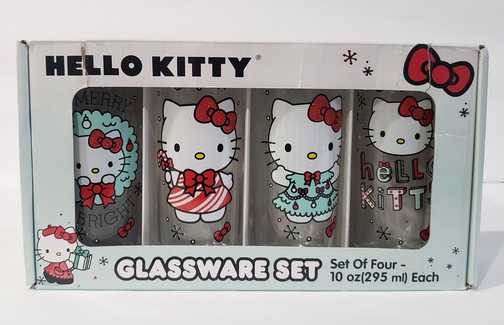 Hello Kitty Limited Time Glass Cups For Decoration Christmas/Holiday Special-image