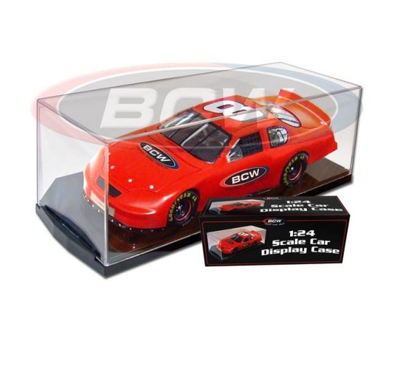 BCW 1/24 Scale Diecast Car Display Case For Action, NASCAR Acrylic w/ Black Base