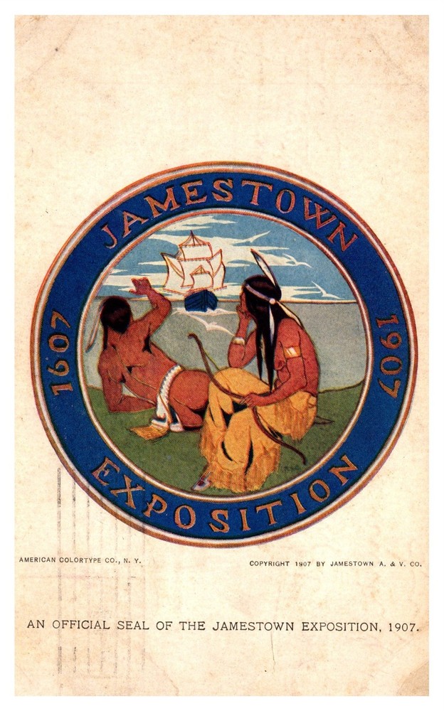 Jamestown Exposition Official Seal !907 VA 1907 DB Postcard AG8