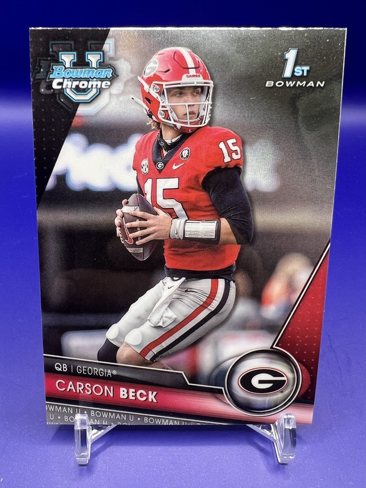 CARSON BECK 2023 1ST BOWMAN CHROME U INVESTMENT CARD GEORGIA U of MIAMI