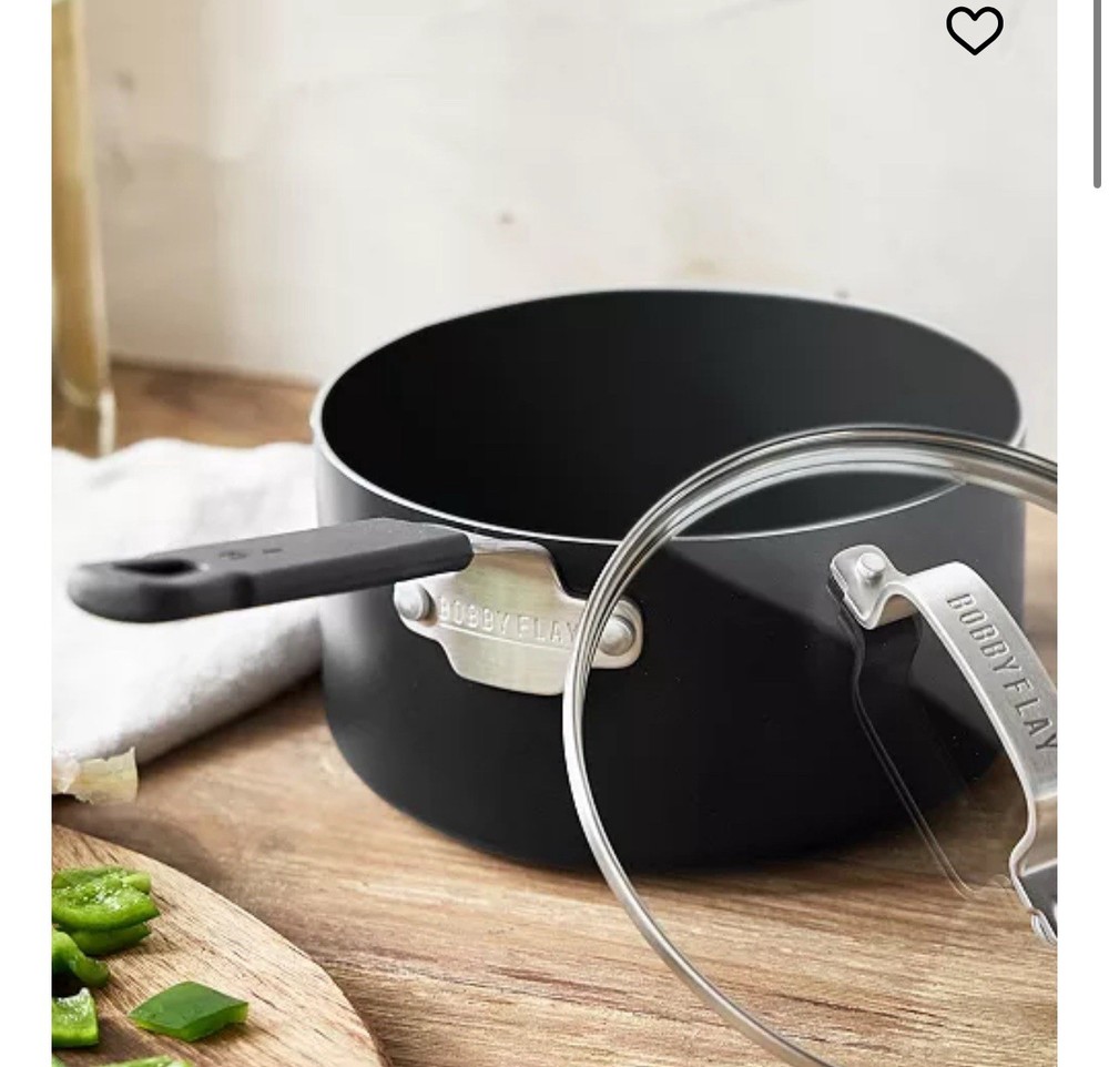 Bobby Flay Professional Ceramic Nonstick Black Sauce Pan 8 Inch
