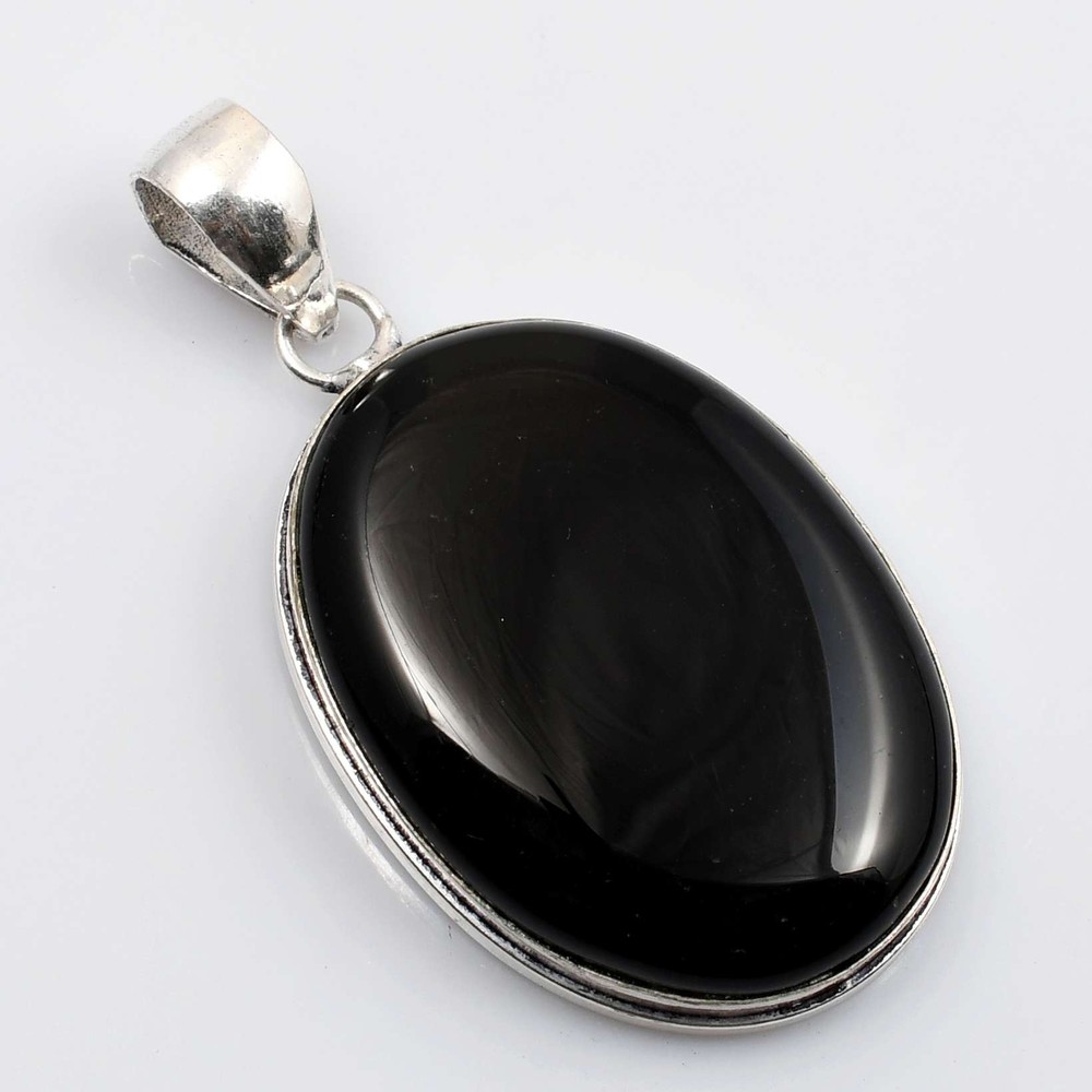 Black Onyx Gemstone Handmade Pendant Jewelry Perfect Christmas Gift 2.2 Inches NP-802
