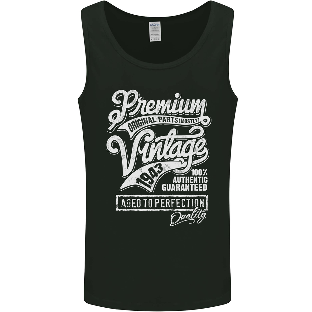 Aged to Perfection Vintage 82nd Birthday 1943 Mens Vest Tank Top