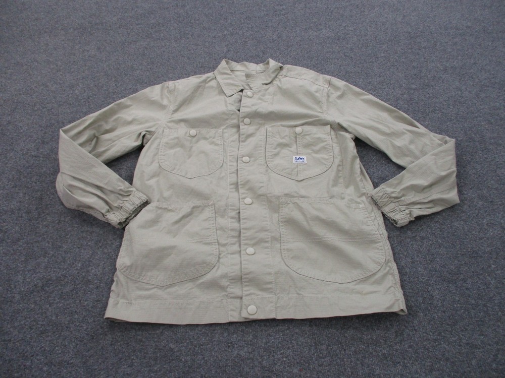 Lee Jacket Mens M Beige Snap Workwear Lightweight Outdoors Hiking Safari Guide