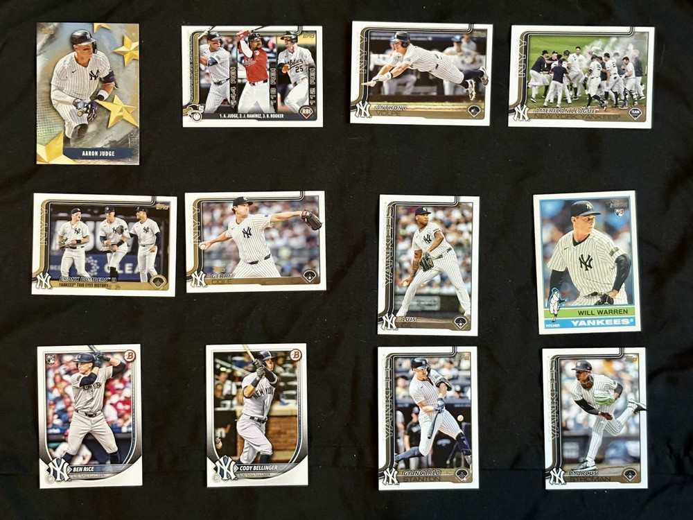 2025 Topps & Bowman Yankees Lot - Judge, Cole, Stanton, Rice RC, Bellinger