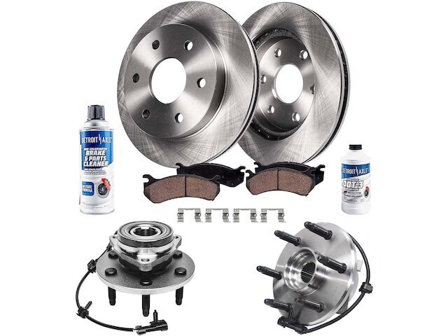 For Express 1500 Brake Pad and Rotor and Wheel Hub Kit Detroit Axle 46818WJWP